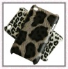 Hard Back Cover Case For iPod Touch 4 with PU Leopard Skin