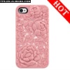 Hard Bumper Frame 3D Blossom Rose Plastic Cover Case Dual Piece Skin for iphone 4 4G 4S with Retail Package