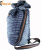 High Quality Printing Denim Hobo Style Drawstring Backpack