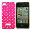 Hot Pink Dot Design Hard Case Skin Plastic Cover Protector For iPhone 4