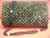 LARGE BLACK CRYSTAL EVENING PURSE HAND BAG  CLUTCH