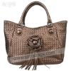 Leather Woven Tote Bag