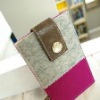 Leather and Felt mobile pouch, Leather and Felt phone pouch