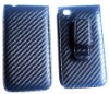 Leather carbon fiber case with card holder for iphone 4G 4S