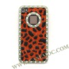 Leopard Design Fur Hard Case Cover for iPhone 4S/ iPhone 4(Orange)