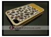 Leopard Skin Style Back Skin Cover Case with diamond for iPhone 4 4S