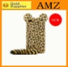 Leopard case for iphone 4/4S,durable with tail design leather mobile phone case for iphone4/4S