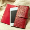 Luxury ostrich PU leather case for iPhone 4S