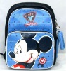 Mickey blue polyester kids schoolbag