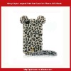 Micky Style Leopard Print Fur Case For iPhone 4/4S-Black