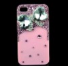 New Arrival.Wholesale Top quality crystal butterfly knot case for iphone4.for iphone4 case.Diamond cubic case for iphone4