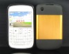 New design !Yellow Metal Aluminum Surface+Silicone Shiny Back Case For Blackberry Curve 8520/9300