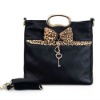 Newest design Cowhide&Horse Hair LEOPARD Bowtie Genuine Handbag