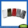 PC case with leather skin for iPhone 4 cell phone case