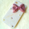 Pink Bowknot High Quality Design Rhinestone Hard Cover Skin Case for Apple iPhone 4 &4S