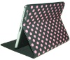 Pink Dots Black Leather Stand Case for iPad 2