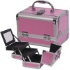 Pink Makeup Aluminum Cosmetic Case dimensions (LxWxH): 8" x 6" x 6"