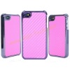 Pink Twill Carbon Fiber Hard Case Shell Skin For iPhone 4G