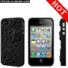 Plastic Hard Bumper Frame 3D Blossom Rose Cover Case Dual Piece Skin for iphone 4 4G 4S with Retail Package