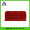 Pleat red color wallet with wrist handle