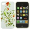 Pretty Dancing Flowers Design Silicone Skin Case Cover for iPhone4