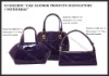 Purple royal Lady's hard handbag (bag) genuine leather