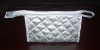 Quilted satin cosmetic bag