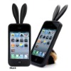 Rabbit silicon case cover  for iphone4( colorful silicon cover for iphone4)