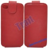 Red Flip Luxury Leather Case for iPhone 4