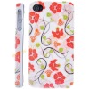 Red Floret Design Plastic Hard Cover Skin For iPhone 4G