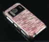 Red Plating+ PU Leather Skin Hard Case For Nokia N8