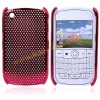 Red Shining Mesh Plastic Hard Case Back Cover For BlackBerry Curve 8520