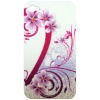 Rhinestone Inlaid Red Flower Hard Cover Plastic Protector Back Case for iPhone 4