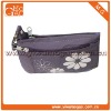 Small zipper purple canvas clutch travel ladys' cosmetic pouch