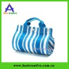 Summer striped towel beach bag