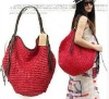 The fashion ladies straw shoulder handbag