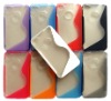 Two colors S line design hard Tpu case for iphone 4g 4