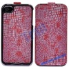 Water-drop Pattern Leather Coated Electroplating Hard Case Cover for Apple iPhone 4 4G with Retailed Packaging