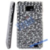 White Shining Pearl and Rhinestone Diamond Hard Case for Samsung Galaxy S2 i9100