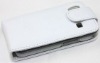 White faux leather case cover flip for sumsung S5830 PC90