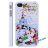 Xmas Santa Claus Hard Cover Back Case for iPhone 4