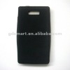 black SILICONE soft rubber skin back cover case For MOTOROLA TRIUMPH WX435