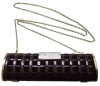 black grid evening bags with crystal