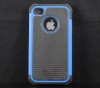 bule Shell plus silicone sleeve case for iphone4 4S