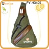 canvas sling backpack with pu trim