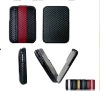 carbon fiber stripe leather case for iphone 3gs