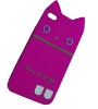 cat form silicone cell phone cover for iphone 4g