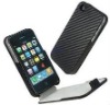 flip Carbon fiber leather case for iPhone 4g