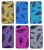 for iPhone 4 Glitter Bling Shiny Powder Feather Design Back Hard Case