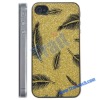 for iPhone 4 Glitter Shiny Powder Feather Design Hard Case